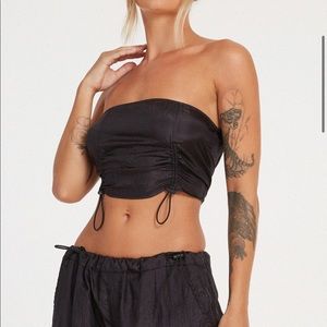 Motel rocks isao bandeau top in black